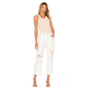 Citizens of Humanity High Rise Relaxed Crop in Moonstone/White Size 26